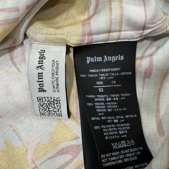 Palm Angels Mens Lagoon Bowling Shirt Mint Off White Size 52 (Large) MSRP $710 - Picture 8 of 12